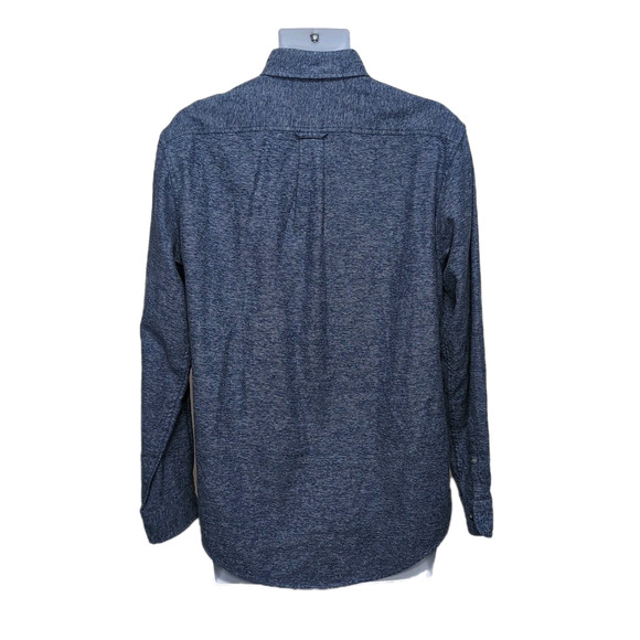 Lands End Flannel Shirt Mens M Blue Casual Outdoor Camping Fishing Flip Cuff - Picture 2 of 16